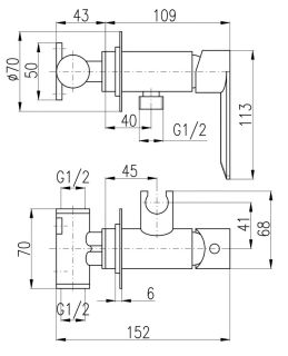Гигиенический душ со смесителем Rav Slezak NIL NL143F хром